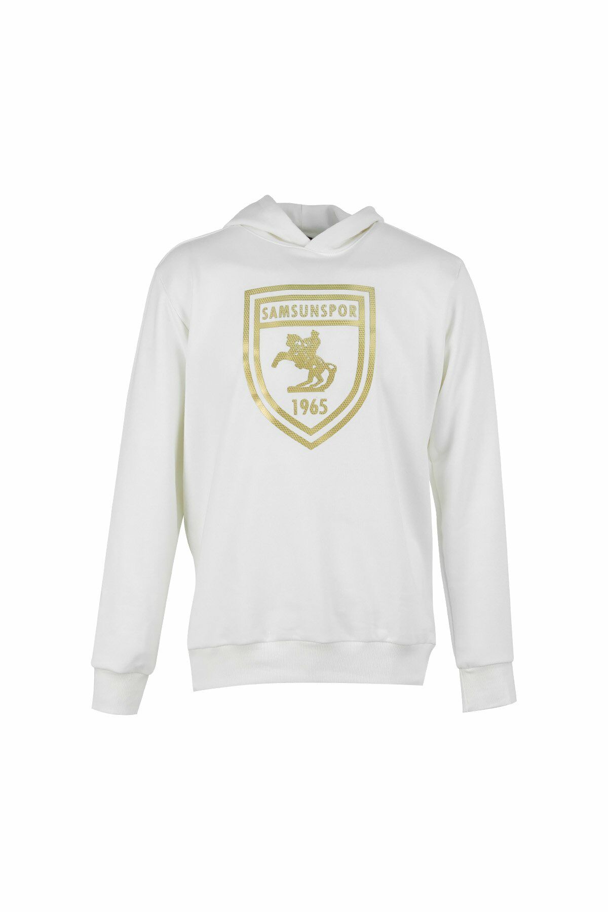 Arma Baskılı Kapüşonlu Ekru Sweat