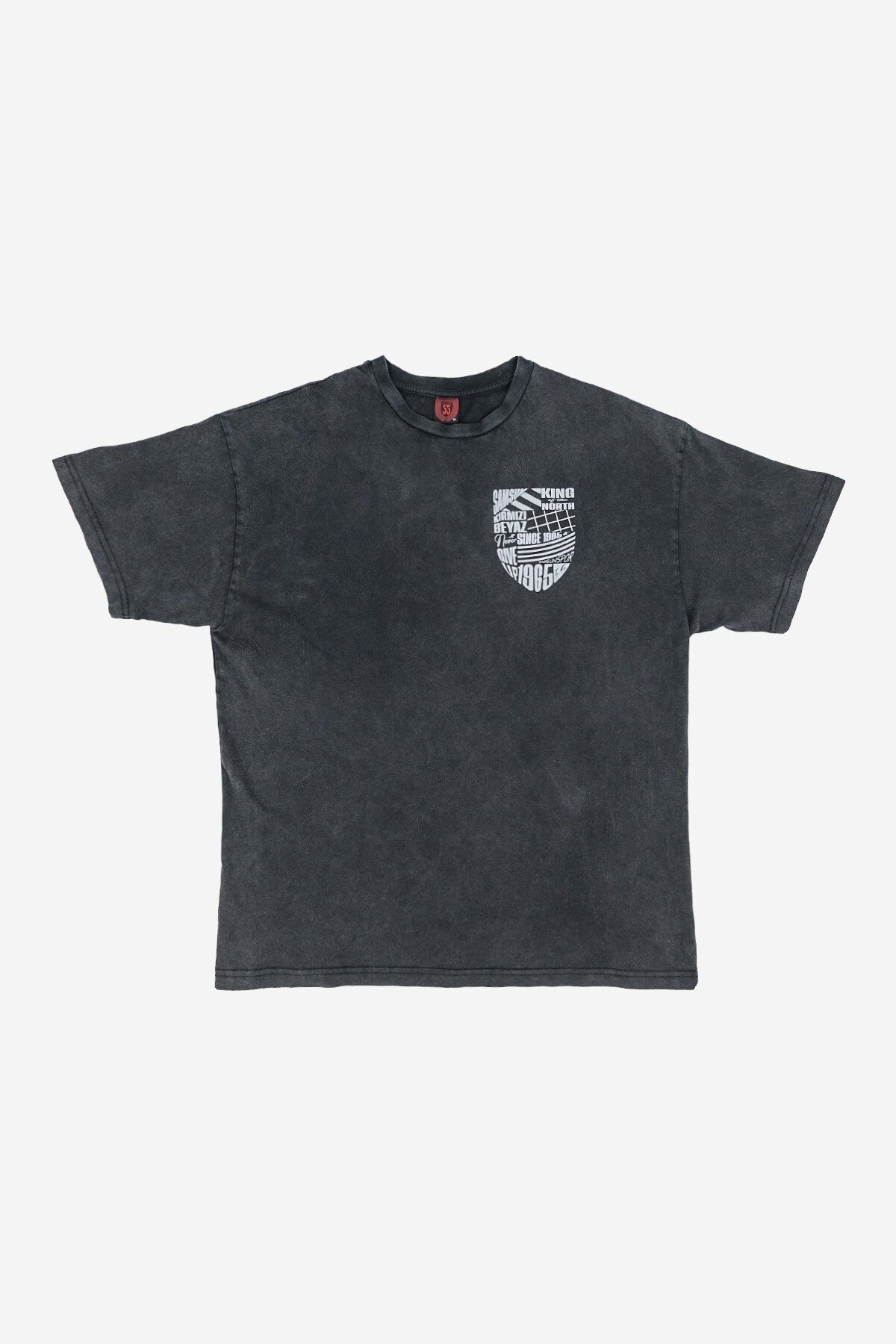 Yıkamalı Oversize Baskılı T-shırt