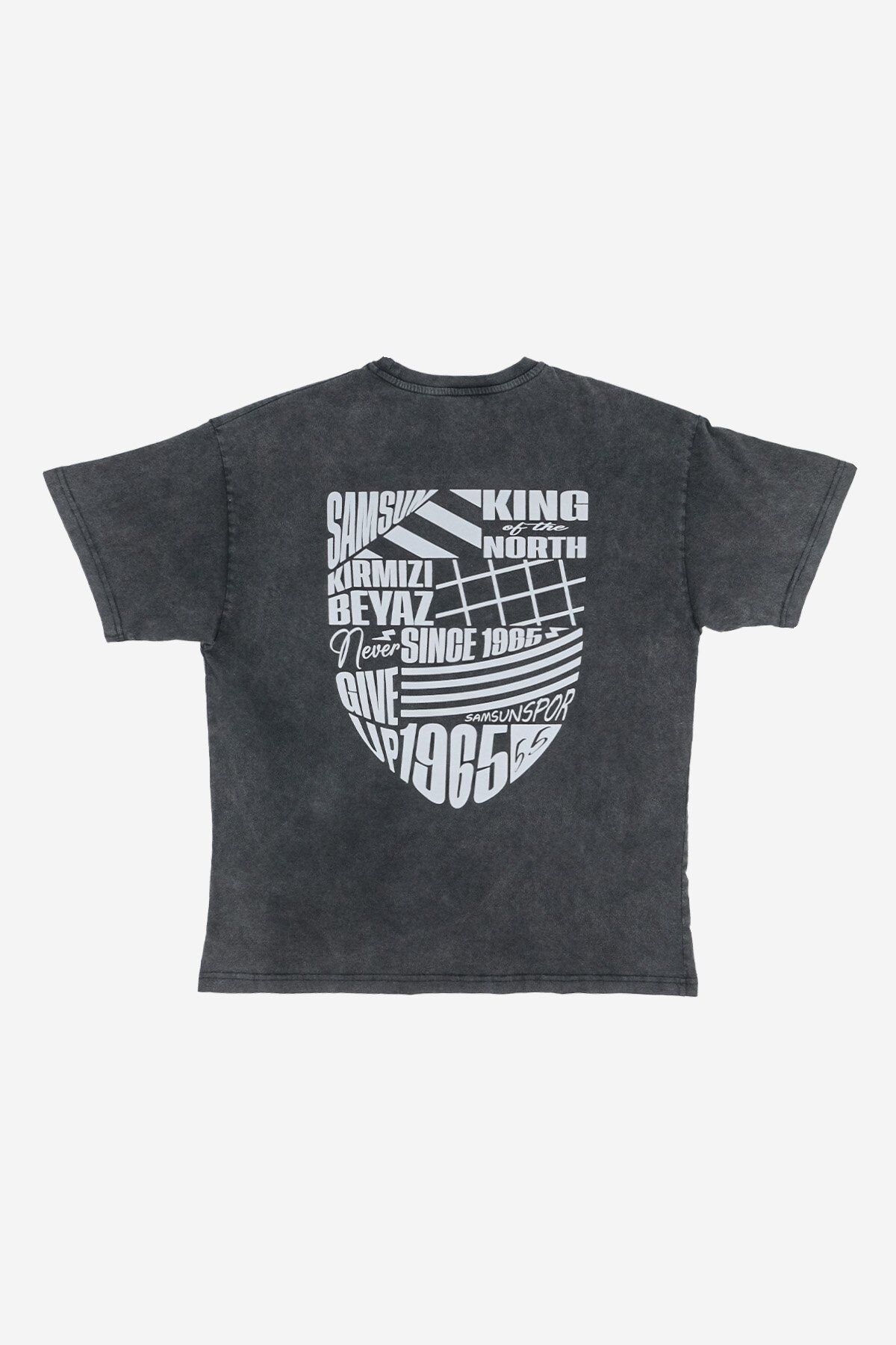 Yıkamalı Oversize Baskılı T-shırt