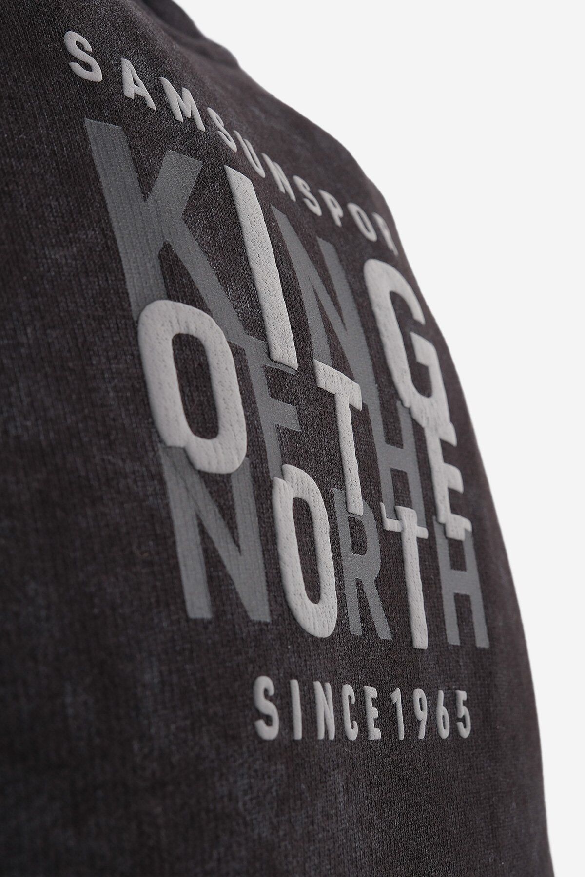 King Of The North Baskılı Kapüşonlu Oversıze Sweat