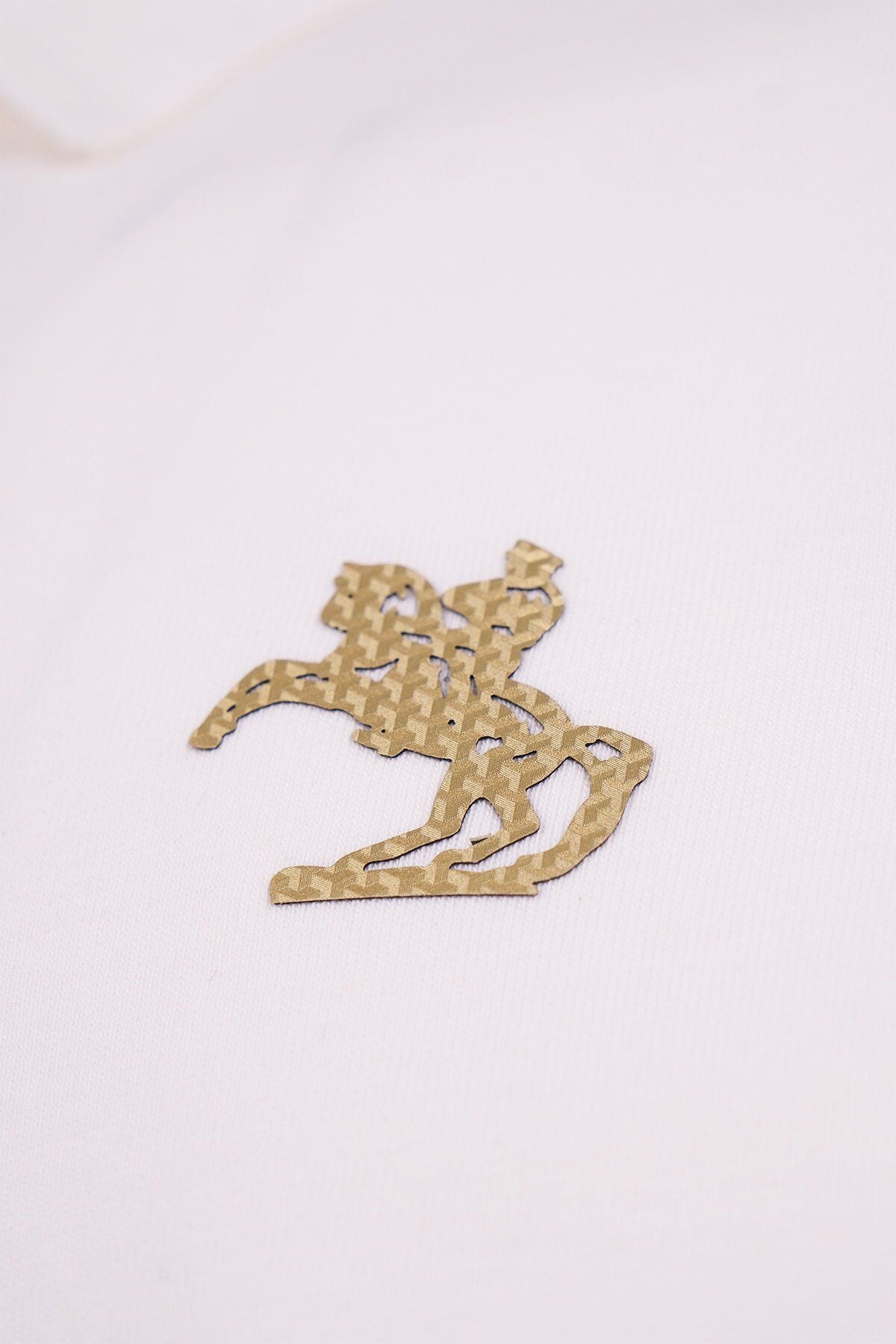 Gold Baskılı Oversize Polo Yaka T-Shirt