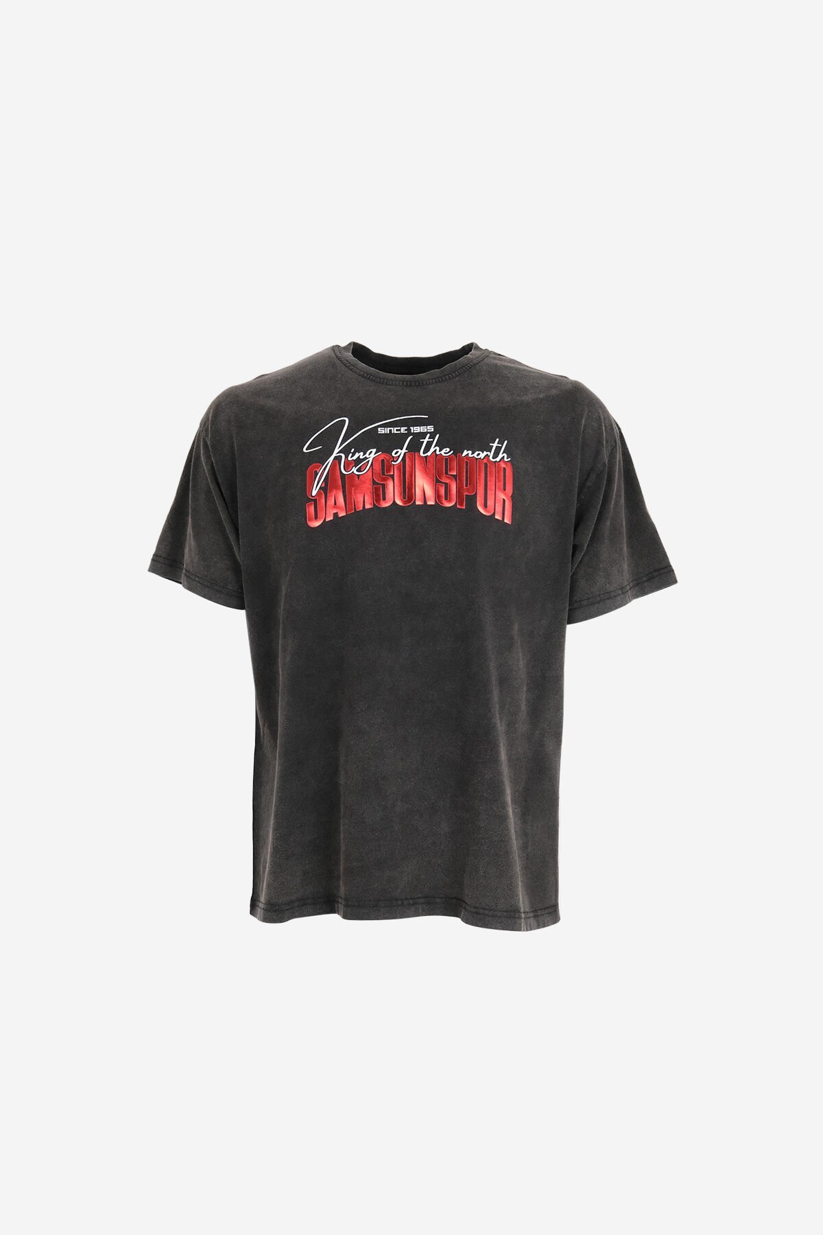 King Of The North Samsunspor Yıkamalı T-Shırt Füme