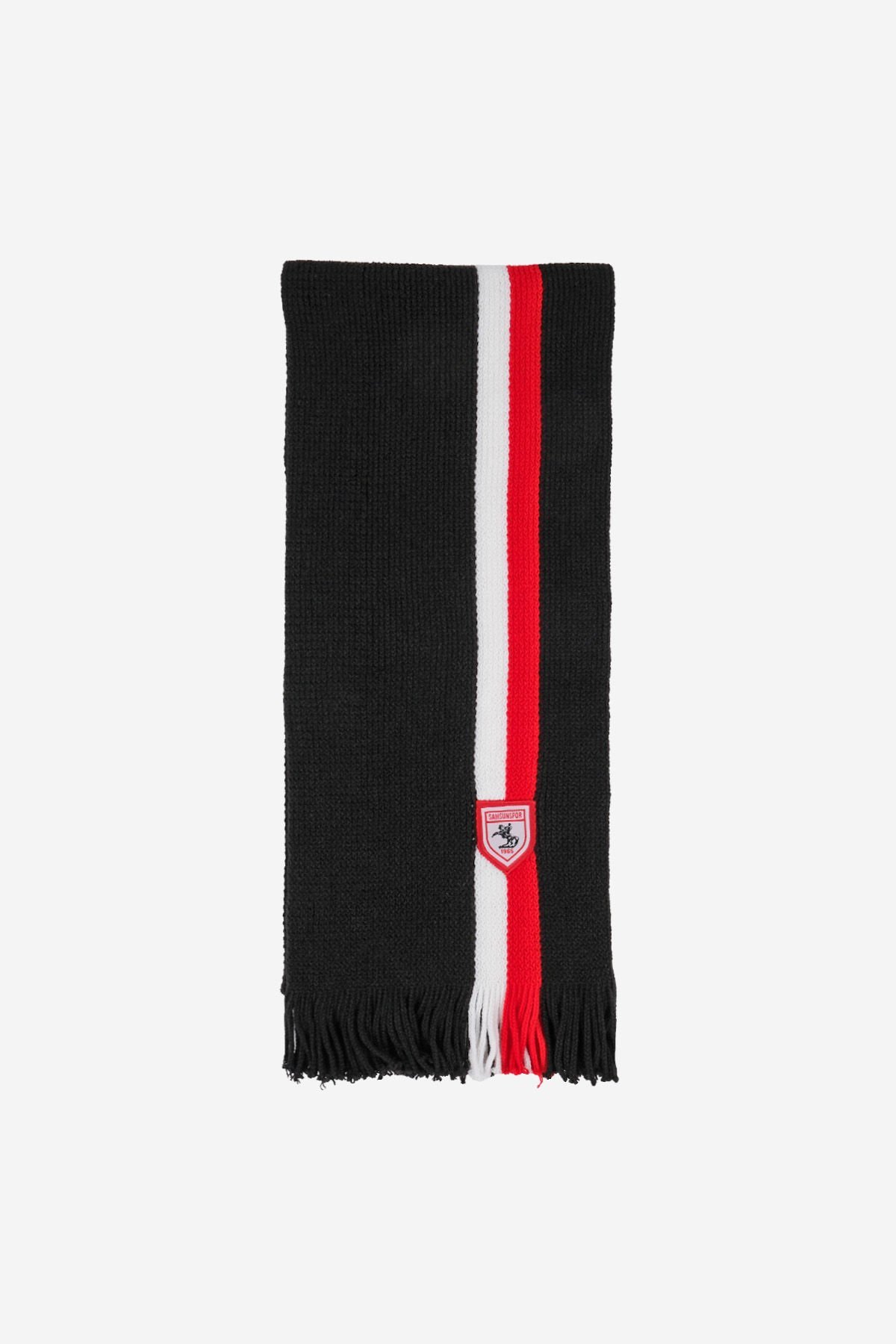 Samsunspor Çizgili Siyah Triko Atkı