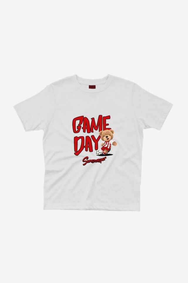 Game Day Baskılı Çocuk T-Shirt EKRU