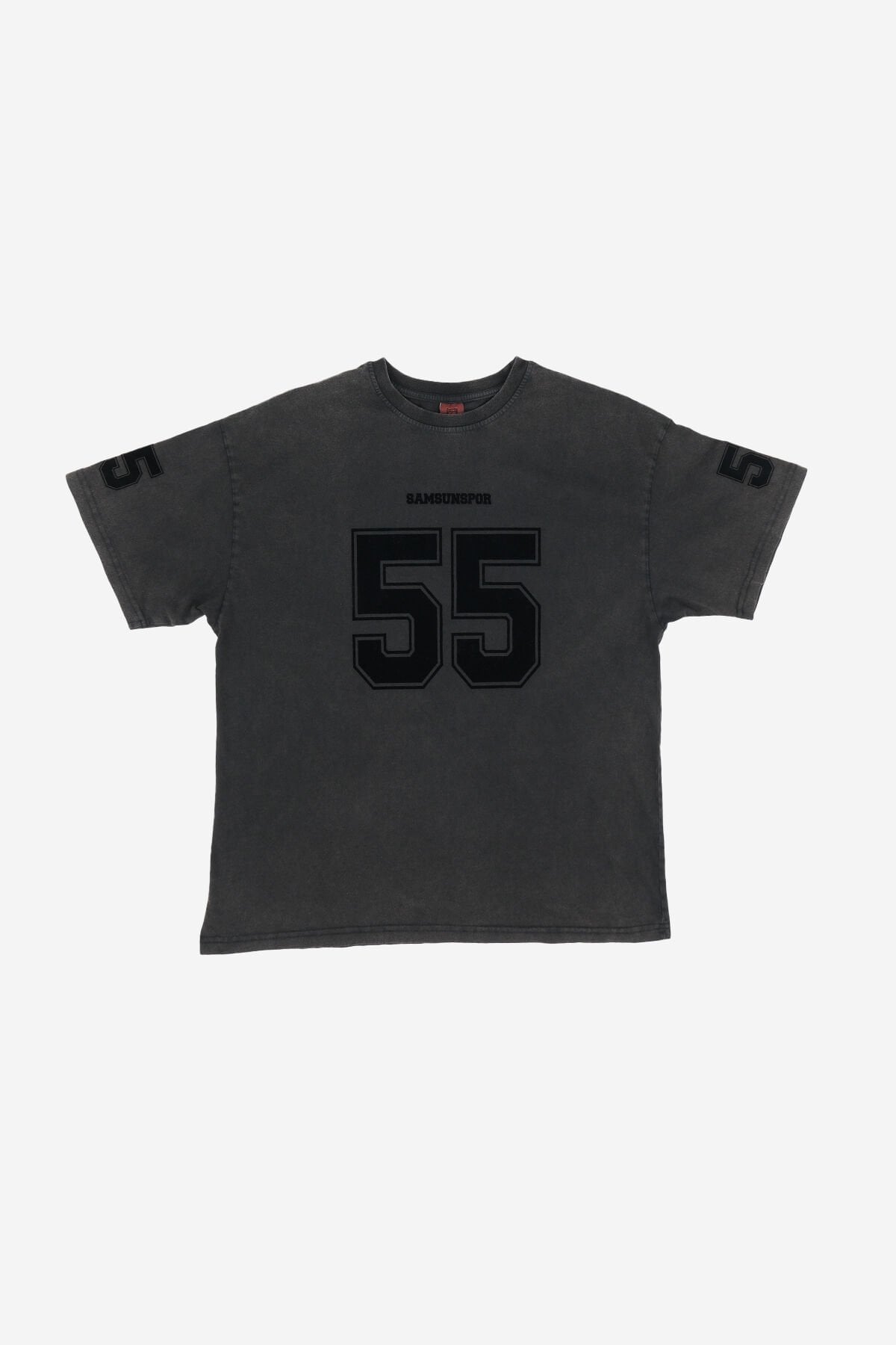 Kadife Baskılı Oversize Yıkamalı T-Shirt