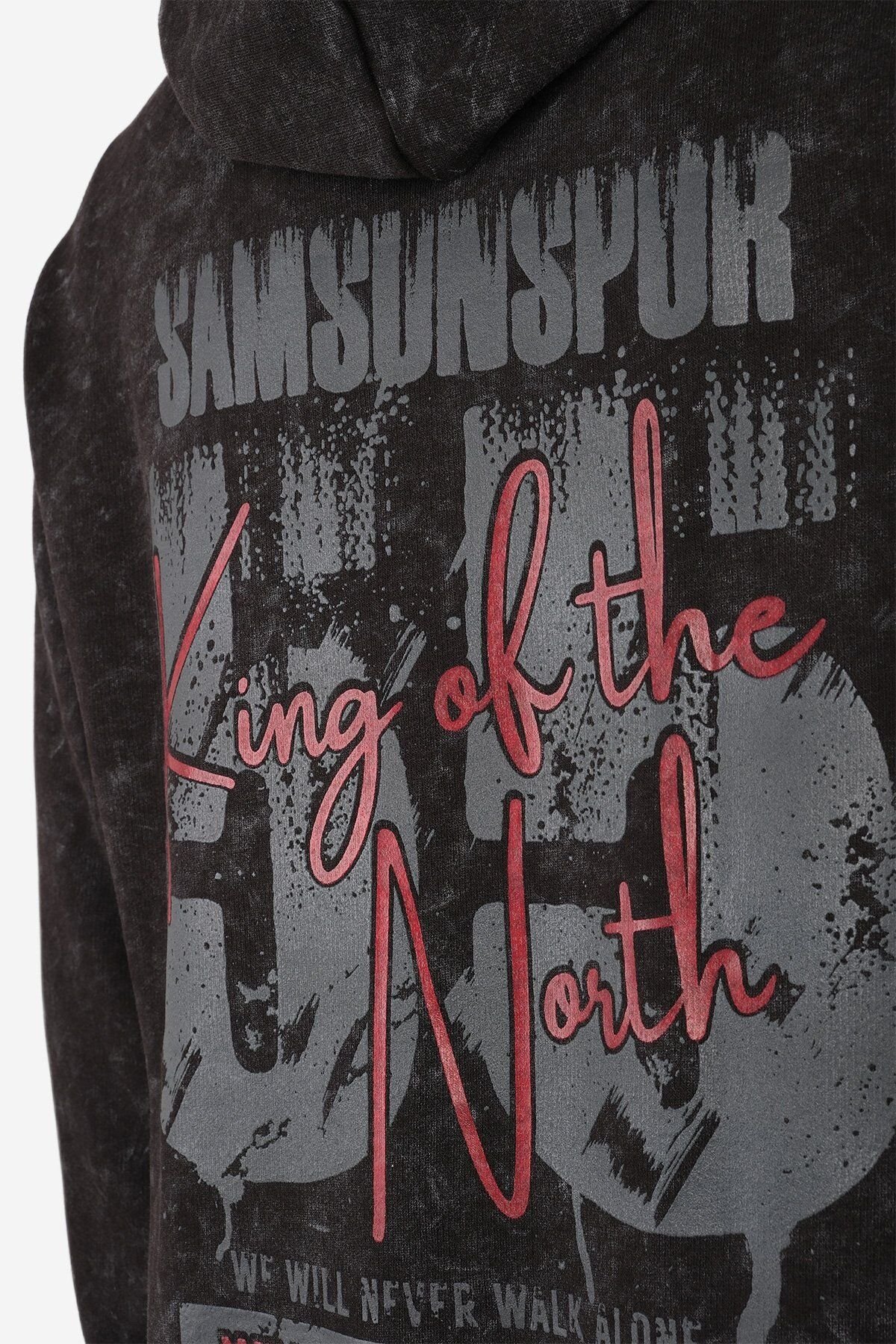 Sırt Detaylı 55 Baskılı Oversize Kapüşonlu Sweat