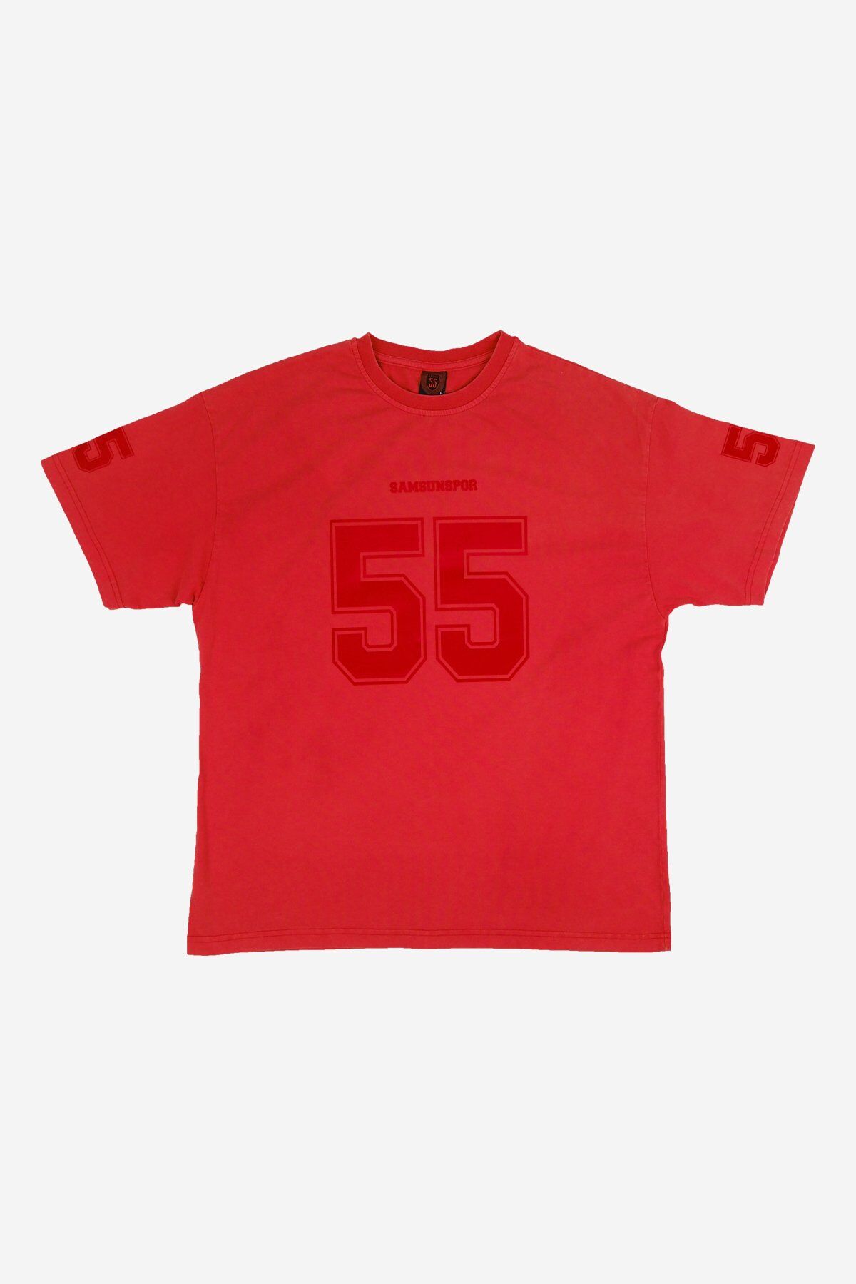 Kadife Baskılı Oversize Yıkamalı T-Shırt