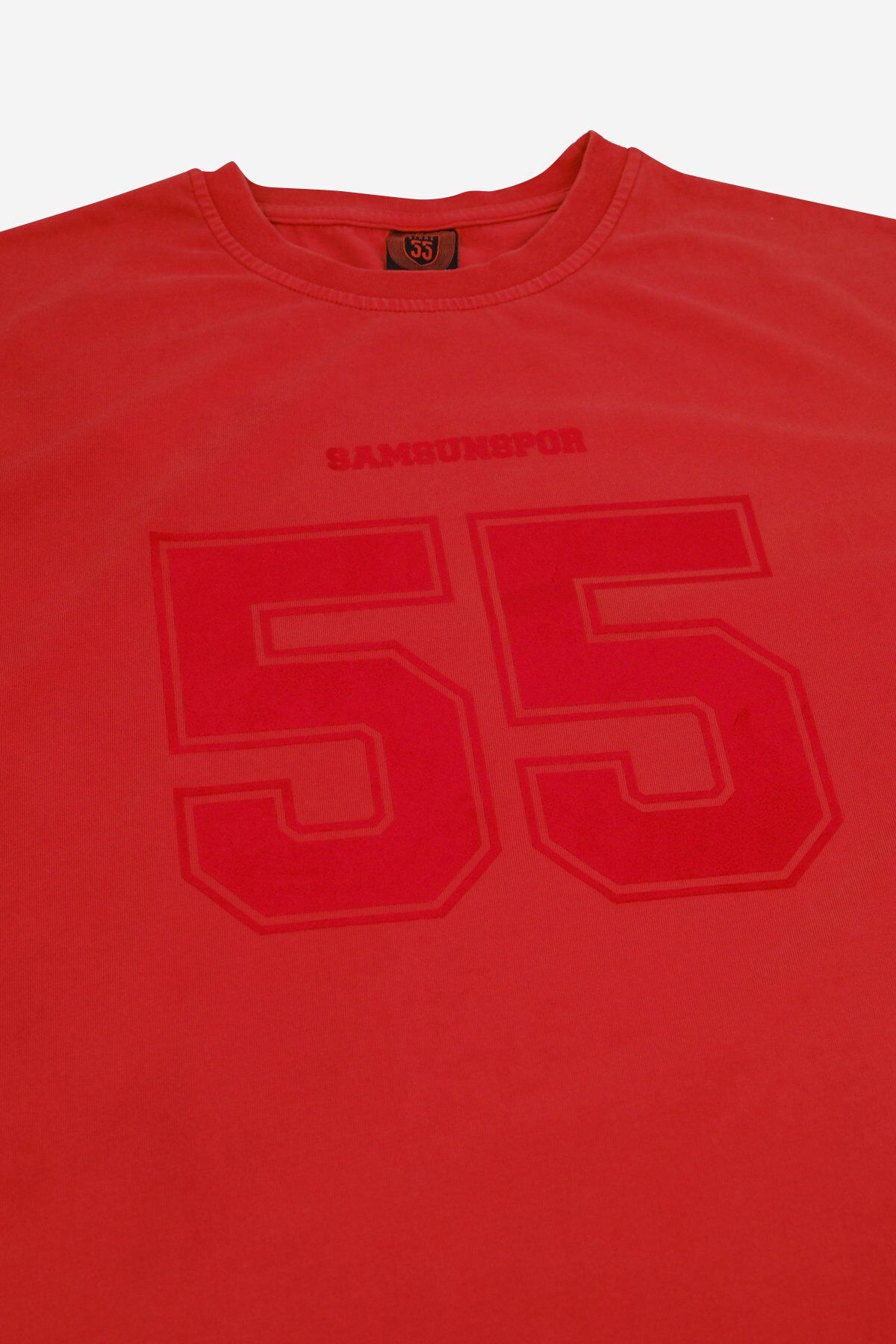 Kadife Baskılı Oversize Yıkamalı T-Shırt