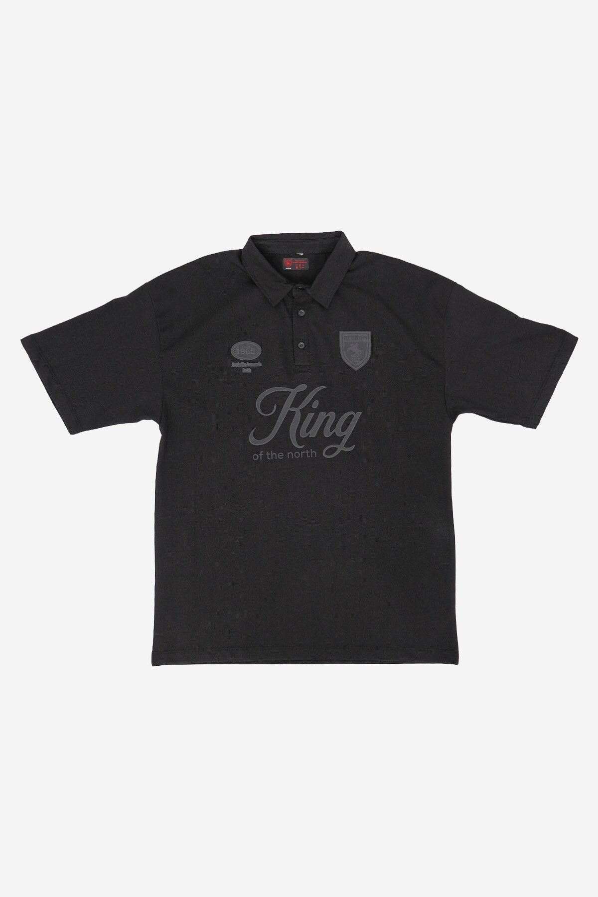 Kıng Of The North Baskılı Oversize Polo Yaka T-Shirt